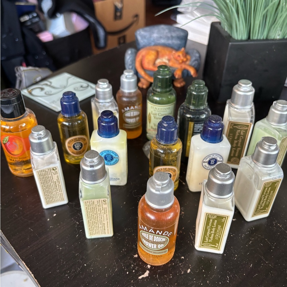 The Body Shop, L'Occitane, etc. Lot of 17 Travel Size of Lotions/Gels. New!